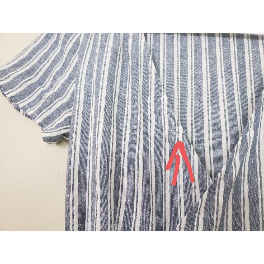 Marine Layer Frances Womens Wrap Dress Size S Blue Stripe Preppy Beach Cruise - Picture 5 of 8